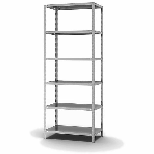 PROREGAL Edelstahlregal Schraubsystem HxBxT 250 x 100 x 50 cm 6 Ebenen Fach günstig online kaufen