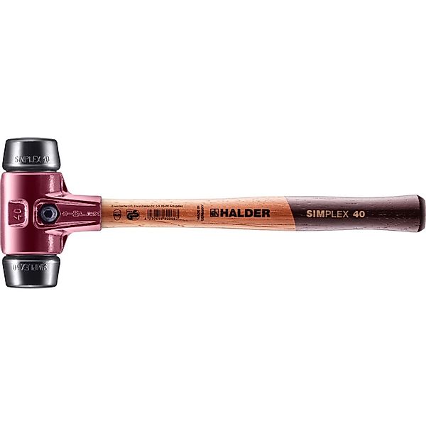 Halder Simplex Schonhammer Ø 40 mm Gummi Schwarz mit Tempergussgehäuse günstig online kaufen