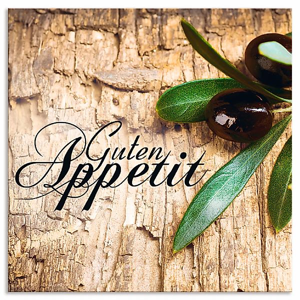 Artland Küchenrückwand "Oliven Guten Appetit" Alu Spritzschutz mit Klebeban günstig online kaufen