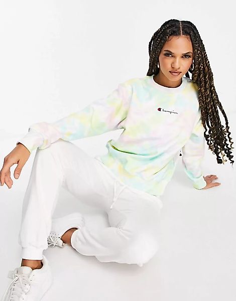 Champion – Sweatshirt mit buntem Batikmuster-Mehrfarbig günstig online kaufen
