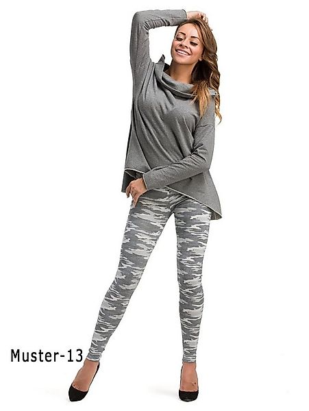 YESET Leggings Muster Leggings lang hoher Bund Hose gekämmte Baumwolle Dame günstig online kaufen