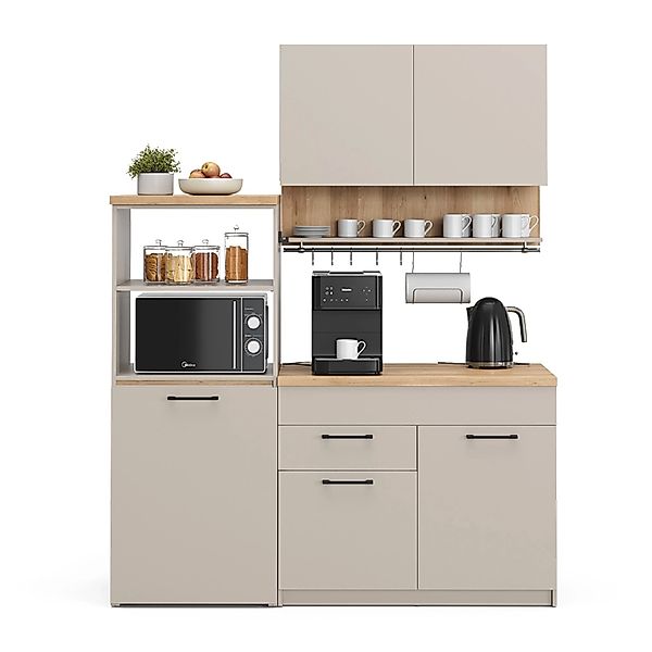 Vicco Egbert SingleKüche Greige 160 cm mit Ausziehbarem TischEgbert günstig online kaufen