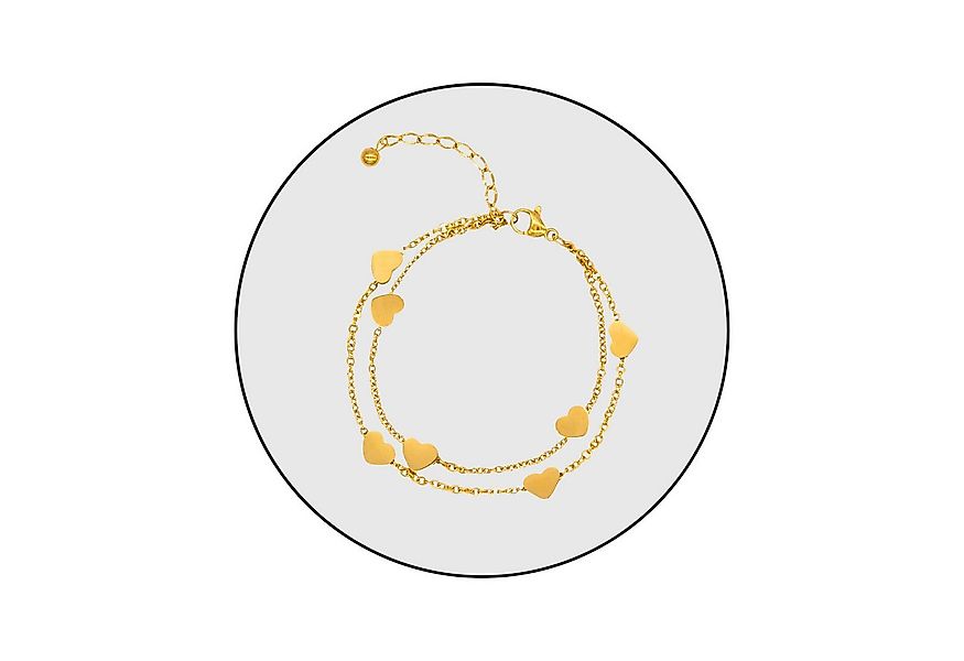 GOLDKLEIN Armband Edelstahl Schmuck Herz Armkette, Damen, inkl. Geschenkbox günstig online kaufen