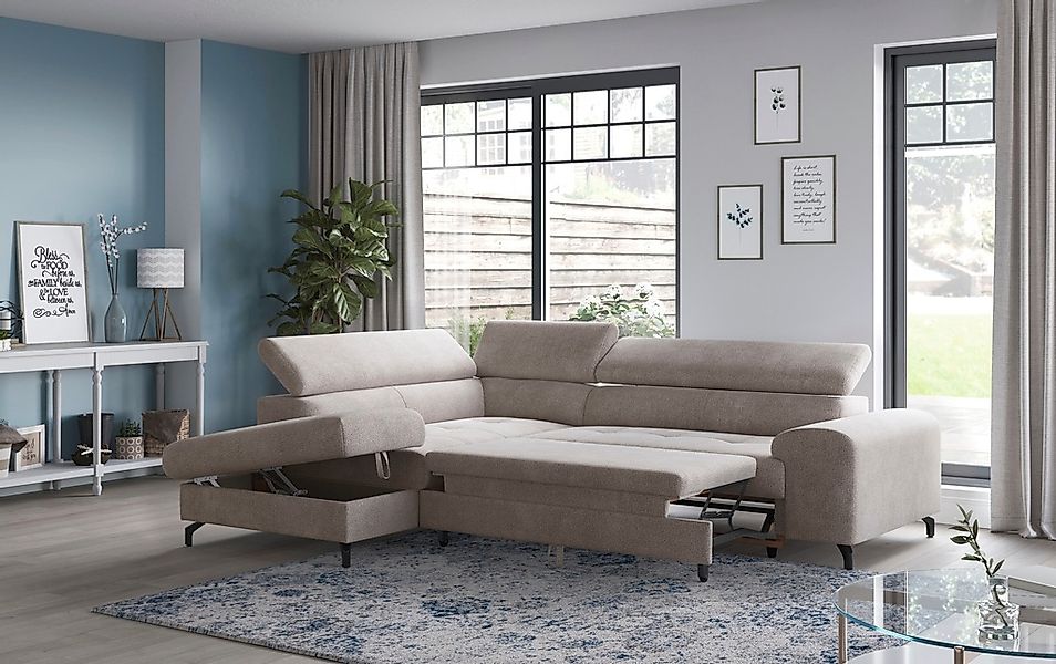 COTTA Ecksofa "Aura L-Form", mit Schlaffunktion, Bettkasten und Kopfteilver günstig online kaufen