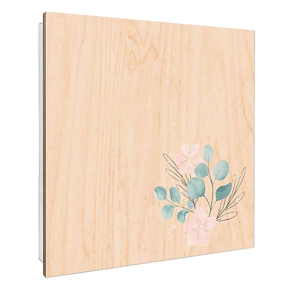 Banjado Schlüsselkasten mit Holzfront 30x30cm Weiß Scharnier Links 50 Haken günstig online kaufen