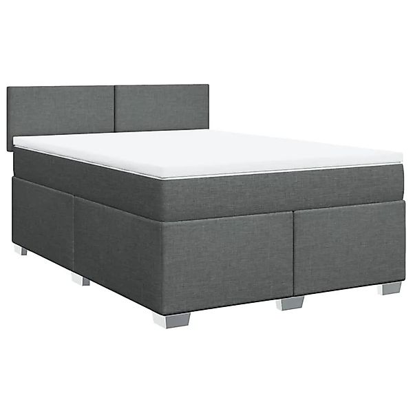 vidaXL Boxspringbett mit Matratze Dunkelgrau 140x190 cm Stoff 3285877 günstig online kaufen