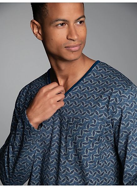 Trigema Schlafanzug "TRIGEMA Pyjama-Oberteil mit Allover-Blätter-Print", (1 günstig online kaufen