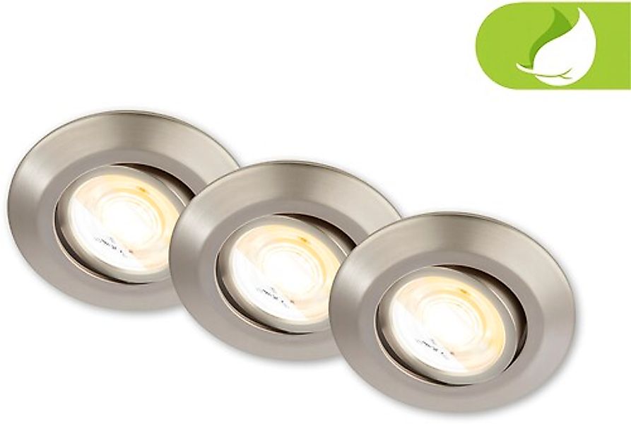 Briloner Leuchten LED Deckeneinbaustrahler, 3er-Set, schwenkbar, 4,9 Watt L günstig online kaufen