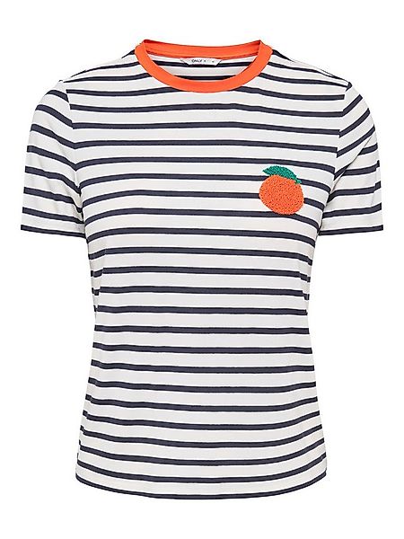 ONLY T-Shirt Stilvolles Streifendesign mit Herz-Dekor (2-tlg) ONLHEART LIFE günstig online kaufen