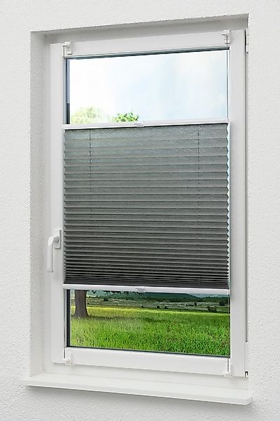 LYSEL® Plissee Klemmen Anthrazit, blickdicht, HxB 130x45cm günstig online kaufen