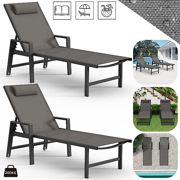 Melko Gartenliege Relaxliege Aluminium Sonnenliege mit günstig online kaufen