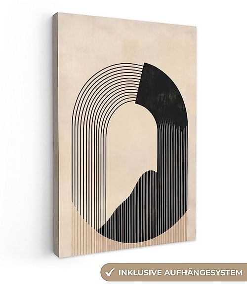 OneMillionCanvasses® Leinwandbild Grafisches geschwungenes Muster - Beige, günstig online kaufen