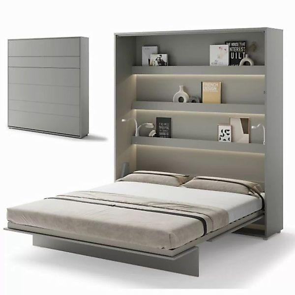 yourhouse24 Schrankbett Bed Concept Wandklappbett Vertikal Gästebett Grau 9 günstig online kaufen