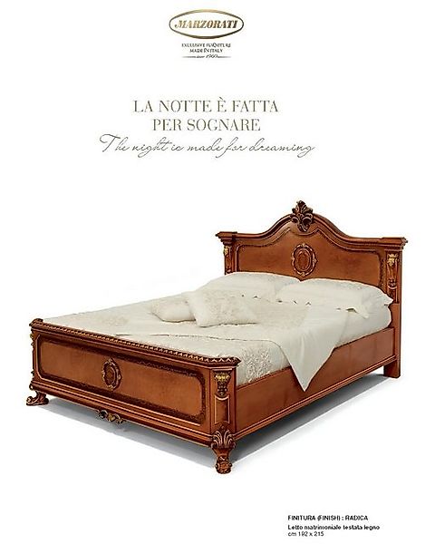 JVmoebel Bett Bett Doppelbett Betten Schlafzimmer Bettrahmen Braun Holz Lux günstig online kaufen