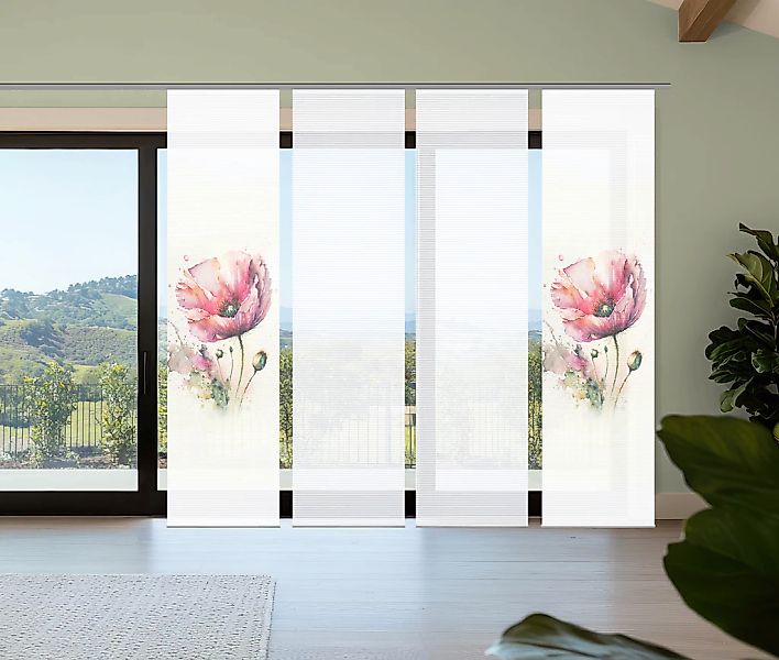 HOME in green Schiebegardine "MELIORA" Paneelwagen 4 Stk. tlg. Bambusoptik, günstig online kaufen