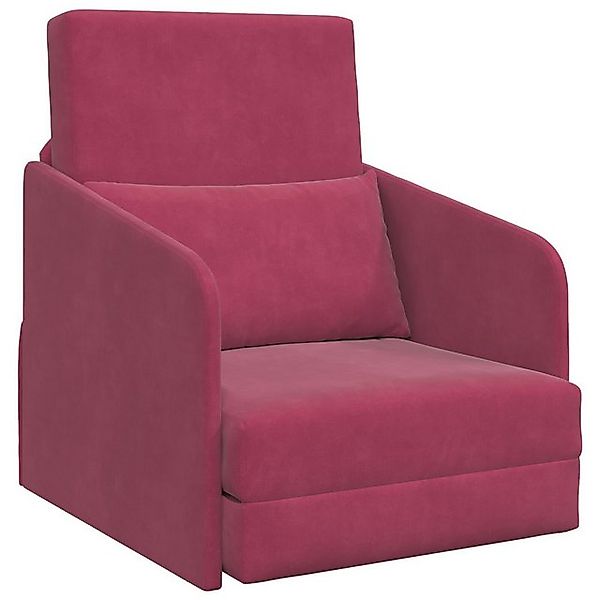 vidaXL Sofa Futon-Sofa 2-in-1 Weinrot 65x80x83 cm Samt, 1 Teile günstig online kaufen