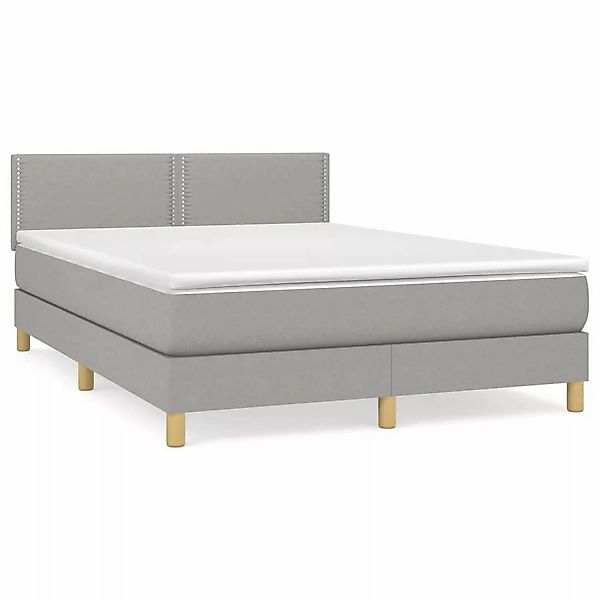 vidaXL Boxspringbett mit Matratze Hellgrau 140x200 cm Stoff1373251 günstig online kaufen