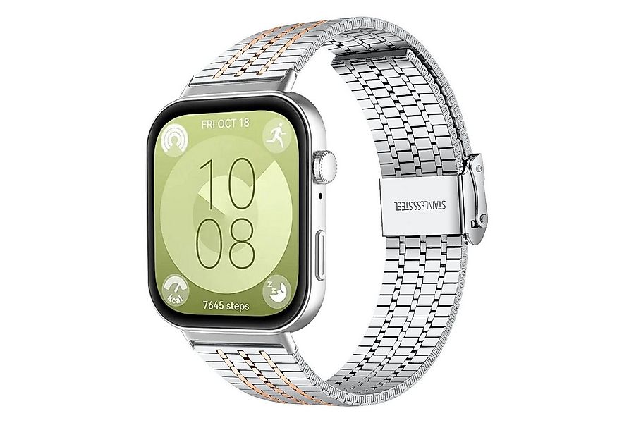 Wigento Smartwatch-Armband Für Huawei Watch Fit 4 Pro / 4 / 3 Edelstahl Ban günstig online kaufen