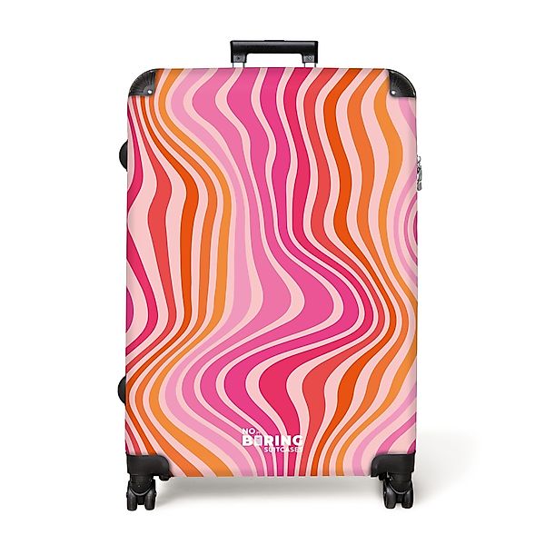NoBoringSuitcases.com© Hartschalen-Trolley Rosa und orangefarbene Wellenlin günstig online kaufen
