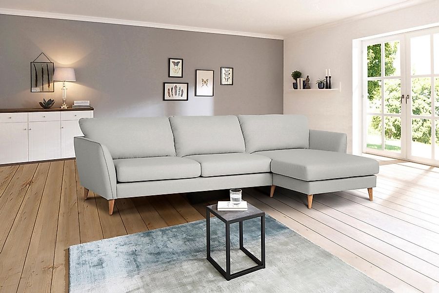 Home affaire Ecksofa "Meersburg, L-Form,", mit Holzfüßen günstig online kaufen