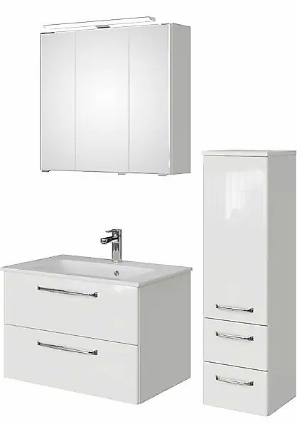 Saphir Badmöbel-Set »Badmöbel-Set Trentino 3-tlg Mineralmarmorwaschtisch,LE günstig online kaufen