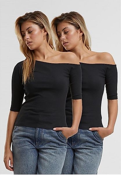 URBAN CLASSICS T-Shirt Ladies Organic Asymmetric Rib Tee 2-Pack günstig online kaufen