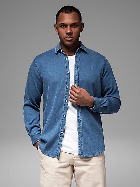 OMBRE Jeanshemd Denim-Hemd mit Lyocell und günstig online kaufen