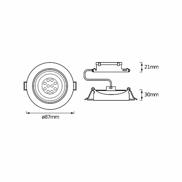 OSRAM LED-Einbauspot 3er-Set, nickel, Ø 9 cm, Metall 827 dim günstig online kaufen