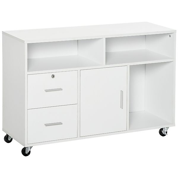 HOMCOM Bürocontainer mit Rollen, Aktenschrank, Büroschrank, Sideboard, Bade günstig online kaufen