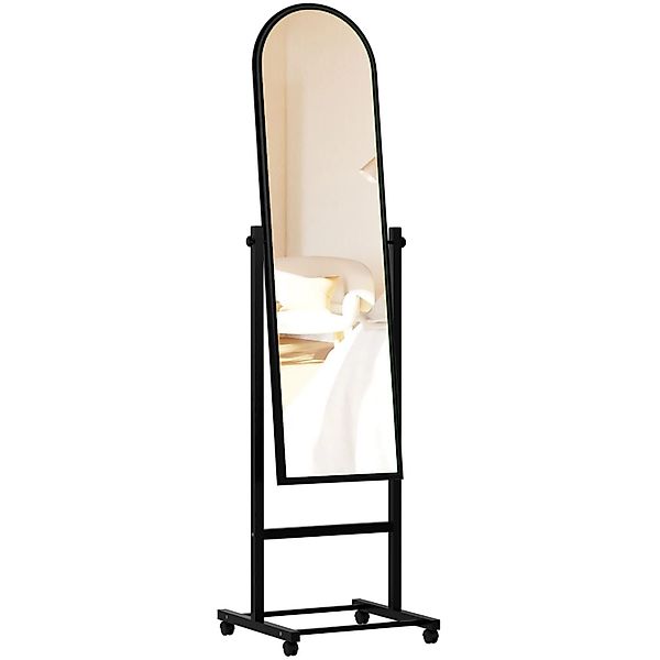 DELUKE Standspiegel VERONA Holz Schwarz 39x39x151cm Mobiler Ganzkörperspieg günstig online kaufen