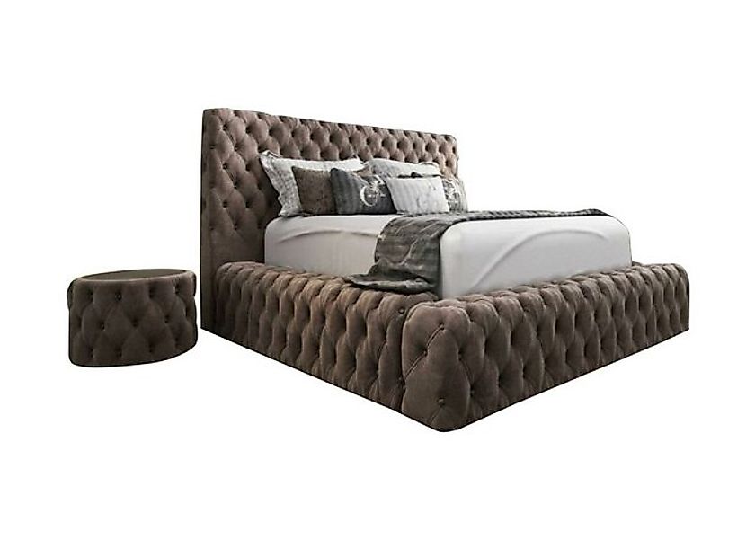 JVmoebel Bett Boxspring Betten Doppel Schlafzimmer Möbel Stoff 140 160 x 20 günstig online kaufen