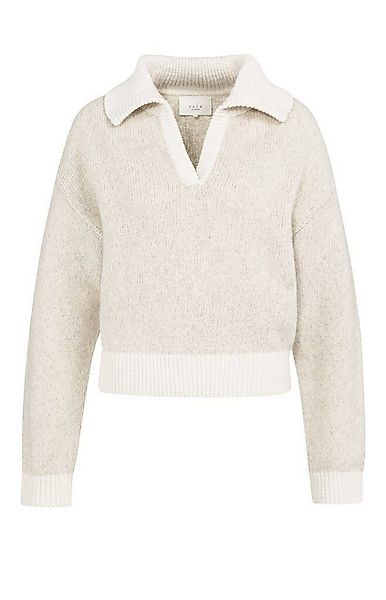 YAYA V-Ausschnitt-Pullover Pullover mit Konstrastkragen günstig online kaufen