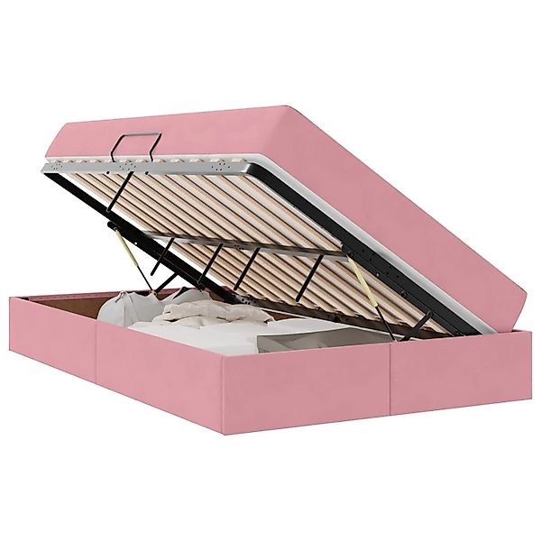vidaXL Stauraumbett mit Matratze Rosa 120 x 190 cm Samt 3399711 günstig online kaufen