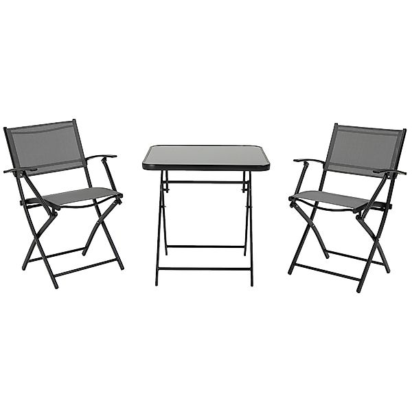 Outsunny Sitzgruppe Balkonmöbel 1 Tisch+2 Stühle günstig online kaufen