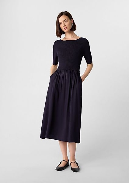 comma Midikleid Kleid Midikleid im Materialmix günstig online kaufen