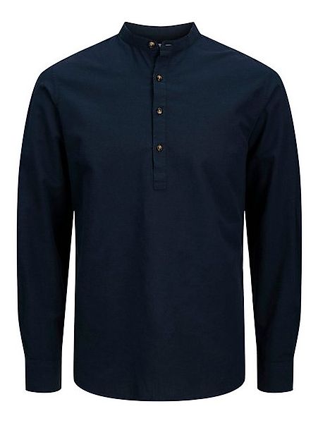 Jack & Jones Langarmhemd JJESUMMER HALF PLACKET SHIRT LS SN mit Bandkragen günstig online kaufen