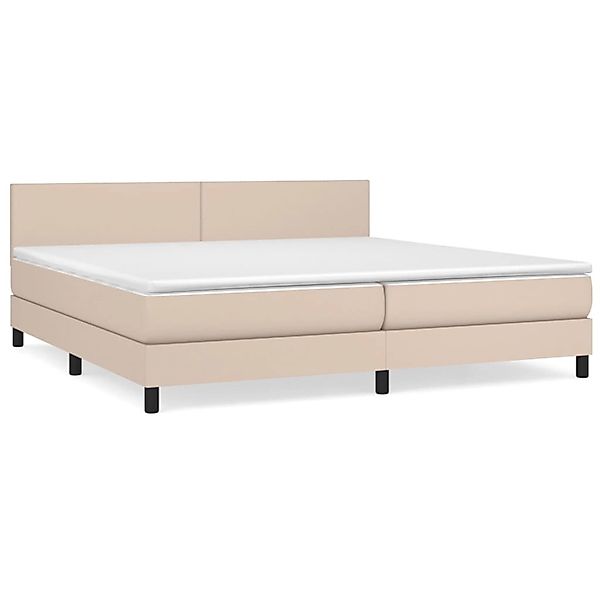 Vidaxl Boxspringbett Matratze Cappuccino-braun 200x200cm Kunstleder günstig online kaufen