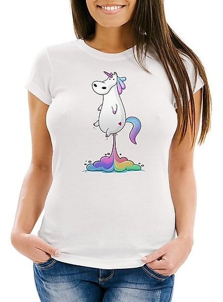 MoonWorks Print-Shirt Pups Einhorn Damen T-Shirt Slim Fit Moonworks® mit Pr günstig online kaufen