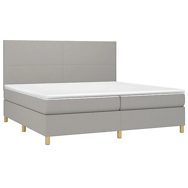vidaXL Boxspringbett mit Matratze Hellgrau 200x200 cm Stoff 3142201 günstig online kaufen
