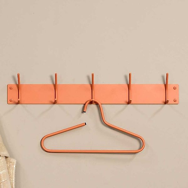 Metall Wandgarderobenleiste in Terracotta pulverbeschichtet 70 cm breit günstig online kaufen