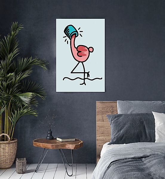 queence Leinwandbild »Flamingo«, Kunst-Vogelbilder-Motivationsbilder, Premi günstig online kaufen