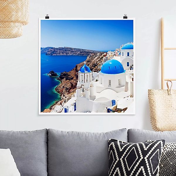 Poster - Quadrat View Over Santorini günstig online kaufen