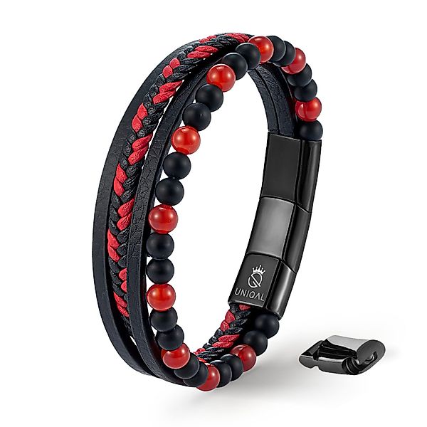 UNIQAL.de Lederarmband Lederarmband Herren "FANCY" Perlenarmband günstig online kaufen