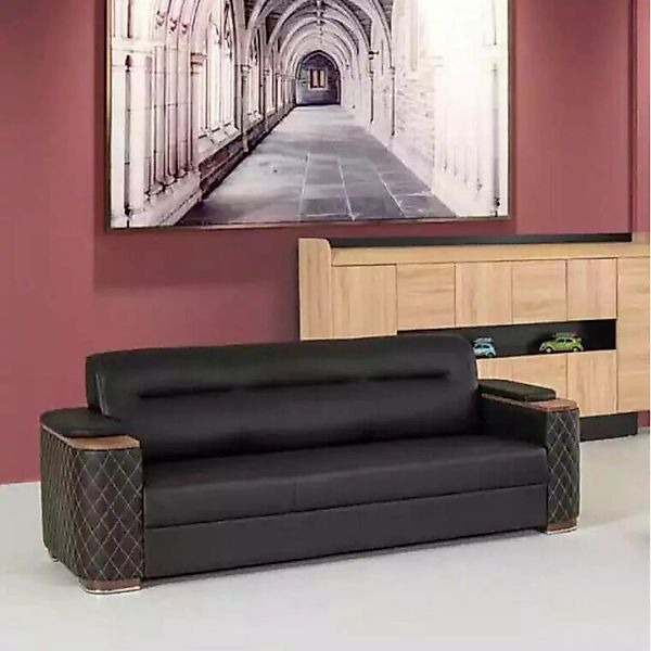 JVmoebel Sofa Büromöbel Dreisitzer Couch Schwarze Luxus Polstersofa Arbeits günstig online kaufen