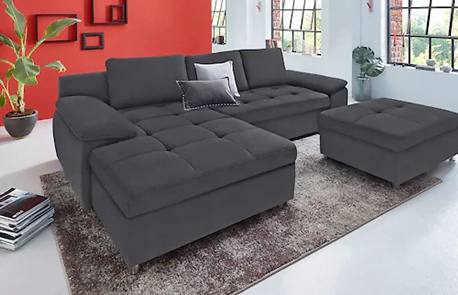 sit&more Ecksofa "Labene L-Form", wahlweise mit Bettfunktion und Bettkasten günstig online kaufen