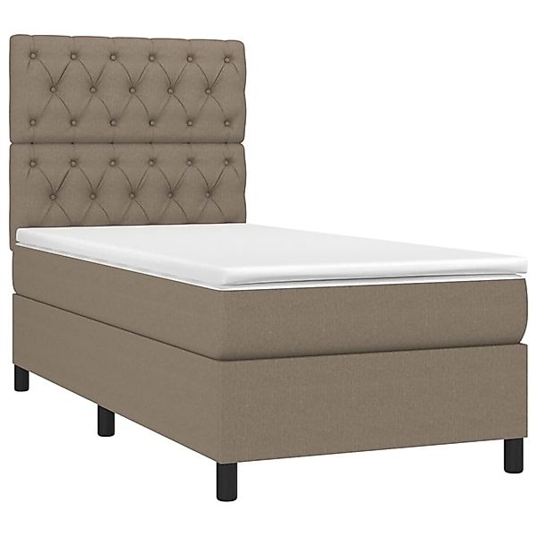 vidaXL Boxspringbett mit Matratze & LED Taupe 80x200 cm Stoff 3135073 günstig online kaufen