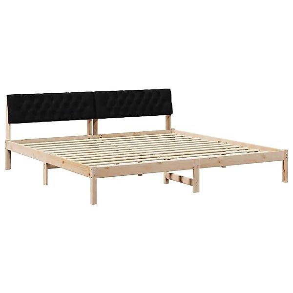 vidaXL Bettgestell Braun und Schwarz 200 x 200 cm Massivholz Kiefer 3394340 günstig online kaufen