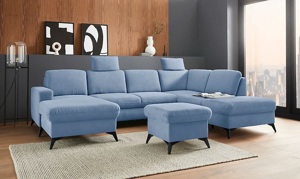 Home affaire Wohnlandschaft "Lolland U-Form" Wahlweise mit Bettfunktion und günstig online kaufen