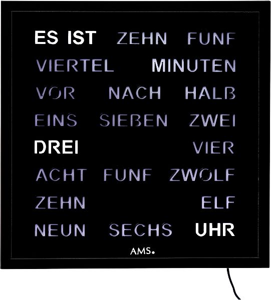 AMS Wanduhr (Quarzuhr, Digitaluhr, Wohnzimmer, Esszimmer, günstig online kaufen