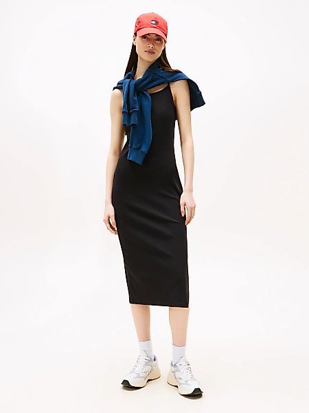 Tommy Jeans Trägerkleid "TJW STRAPPY BADGE RIB MIDI DRESS" günstig online kaufen